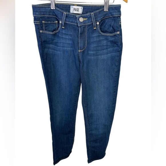 PAIGE SKYLINE ANKLE PEG Premium Stretch Low Rise Skinny Dark Wash Jeans 27 - Picture 4 of 14